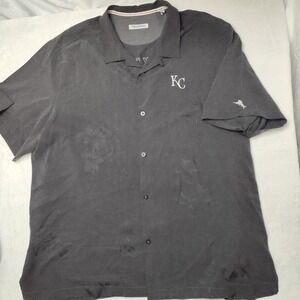 Kansas City Royals Shirt Mens 3XL XXXL Gray Baseball Tommy Bahama Silk Hawaiian